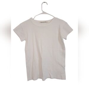 Michael Stars Mimi Crop T Shitt White Short Sleeve Round Neck Cotton